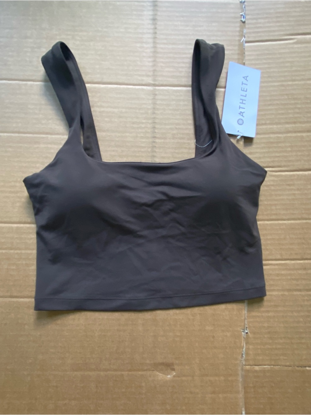 Athleta Dark Brown Scoop Crop Tank